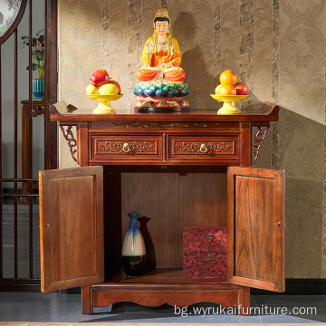 Антична солидна месингова лампа за маса Буда